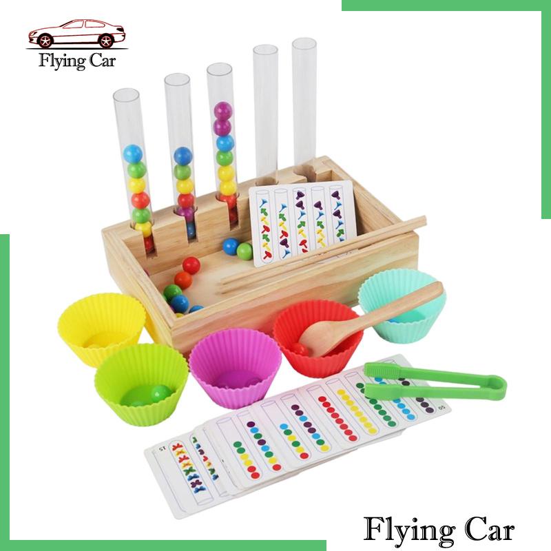 Bộ Đồ Chơi Luồn Bóng Cầu Vồng Bằng Gỗ Lzdjfmy2 Dành Cho Bé