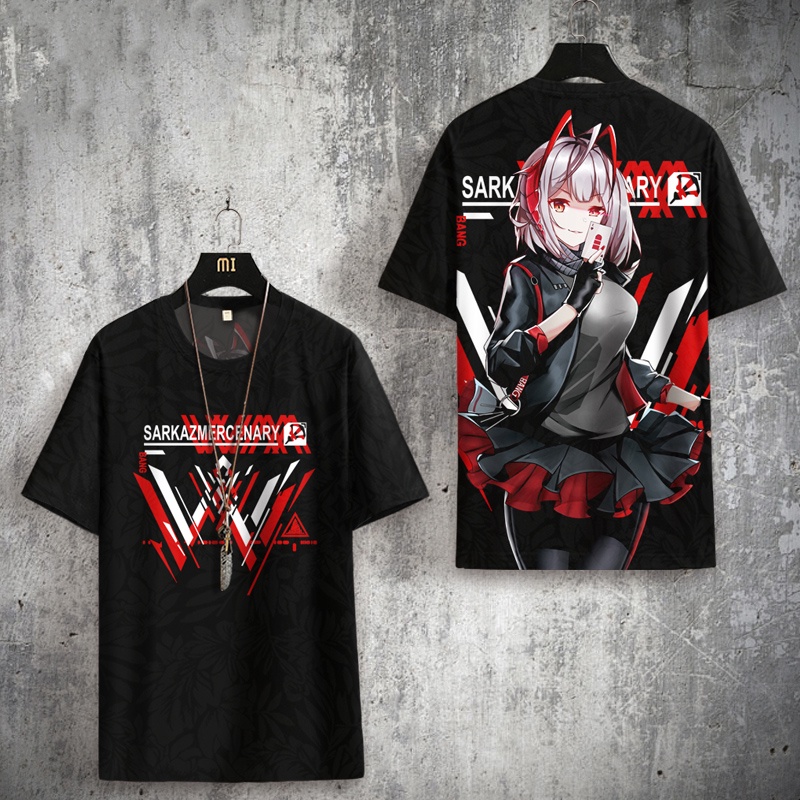 Áo Thun Tay Ngắn In Họa Tiết Anime Nian Lappland Texas 3D Thời Trang Cỡ Lớn