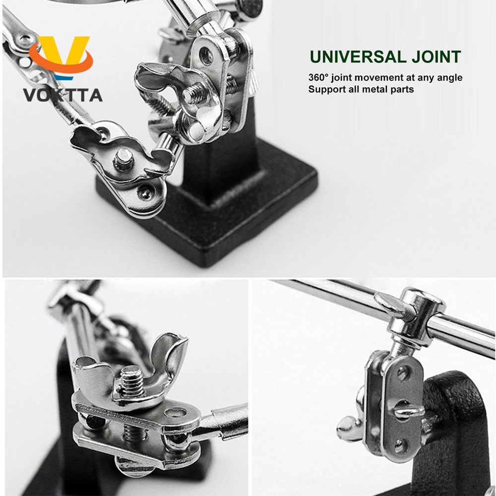 Kính lúp VOKTTA JM501 kèm đèn LED và kẹp hỗ trợ sửa chữa máy hàn 5X chuyên dụng