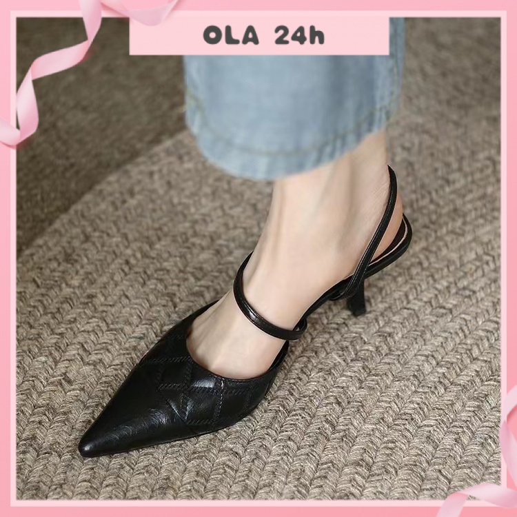 Giày Cao Gót Dây Đan Chéo Sau Lưng Phong Cách retro 9X1P