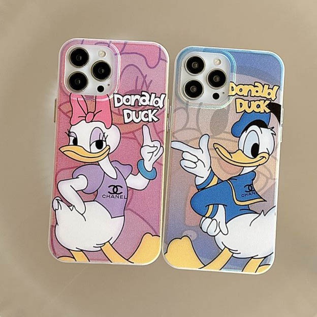 Ốp Điện Thoại Lụa Nhiều Màu Họa Tiết Vịt Donald Sang Trọng Cho iPhone 14 13promax 12 11 Donald Duck
