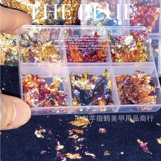 Set giấy nhún tone Đài làm vân đá, gồm 6 ngăn, giấy foil