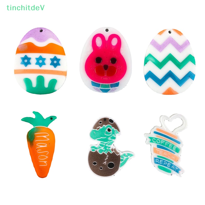 1 Khuôn Silicone Làm Móc Khóa Hình Thỏ Phục Sinh / Cà Rốt / Trứng Phục Sinh