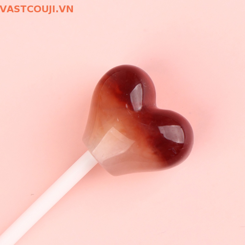 Set 10 Kẹo Mút Trái Tim Nhiều Màu Sắc Dùng Để Làm Đồ Thủ Công