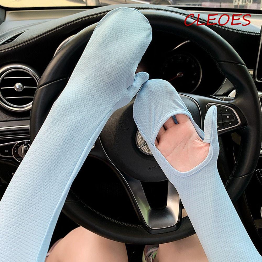 Găng Tay Nylon Mỏng Co Giãn Chống Nắng Và Tia UV Bảo Vệ Cánh Tay Khi Lái Xe