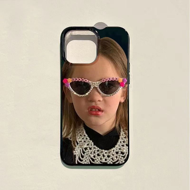 ✅Ốp Điện Thoại Màu Đen Họa Tiết Cô Gái Vui Nhộn Cho Iphone 11iphone12proins XR max Niche 14 13 LKSK