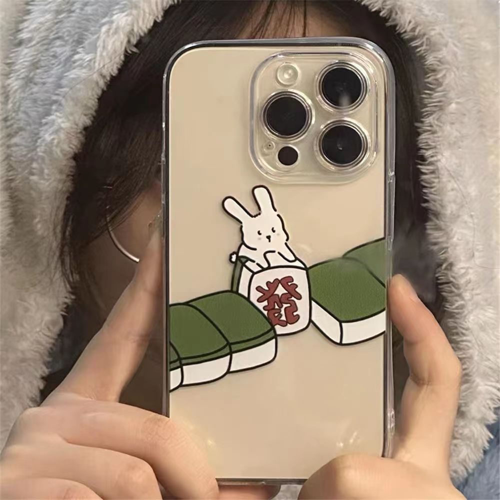 ✅Ốp Điện Thoại Trong Suốt Họa Tiết Thỏ Dễ Thương Cho iPhone13 11 12 xr max xs 14pro