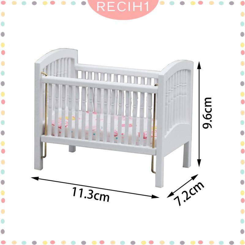 Mô Hình Nôi Em Bé Bằng Gỗ Tỉ Lệ 1: 12 Trang Trí Nhà Búp Bê