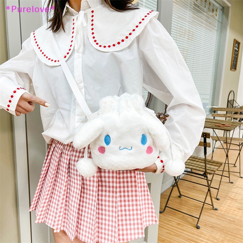 SANRIO Ba Lô Đeo Vai Hình Búp Bê Kuromi Melody Cinnamoroll Nhồi Bông Mềm Đáng Yêu Cho Bé Gái Mới