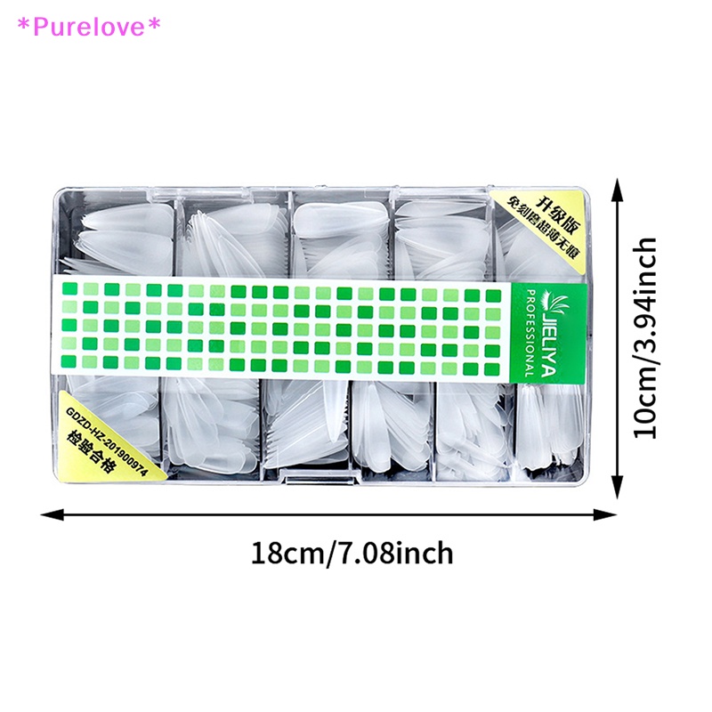 Hộp 500 Móng Tay Giả Trong Suốt Chuyên Dụng Cho Salon Làm Móng Mới