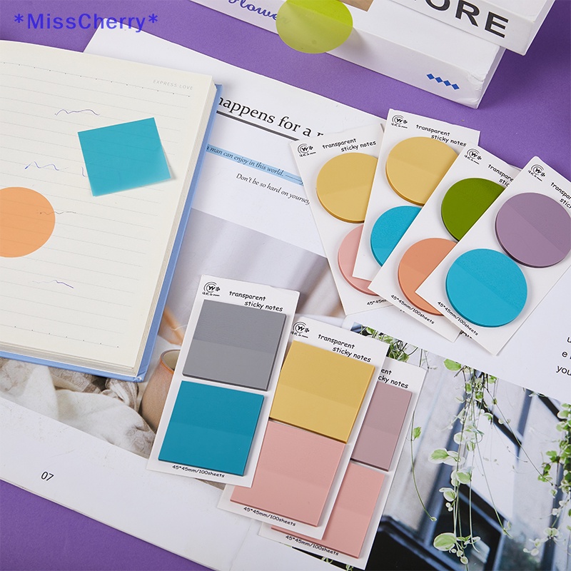 1 Bộ Giấy Ghi Chú Màu Trong Suốt Mới