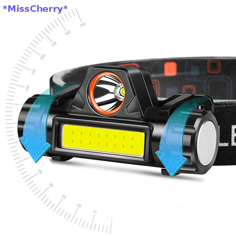 Đèn Pha LED XPE + COB USB Mini Đeo Đầu Chống Thấm Nước Có Thể Sạc Lại Mới