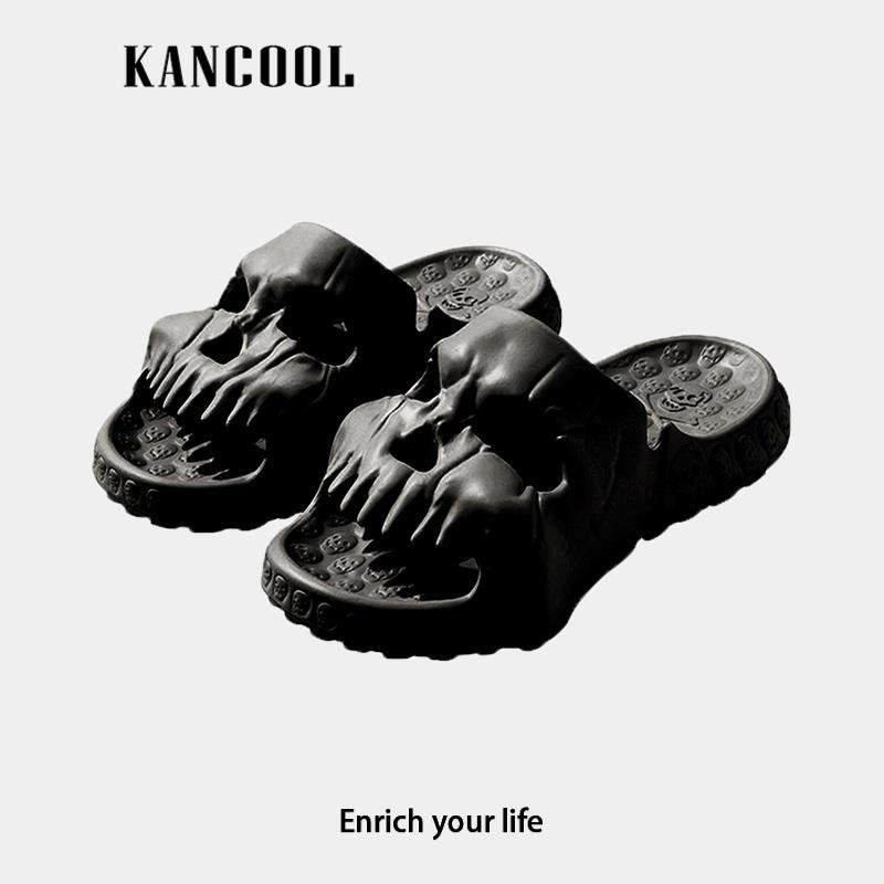 KANCOOL Dép Sandal Đế Dày Họa Tiết Đầu Lâu Thời Trang Mùa Hè Cho Cặp Đôi