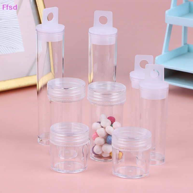 {Ffsd} Hộp Nhựa PP Trong Suốt Hình Trụ Đựng Trang Sức Làm Móng Tay