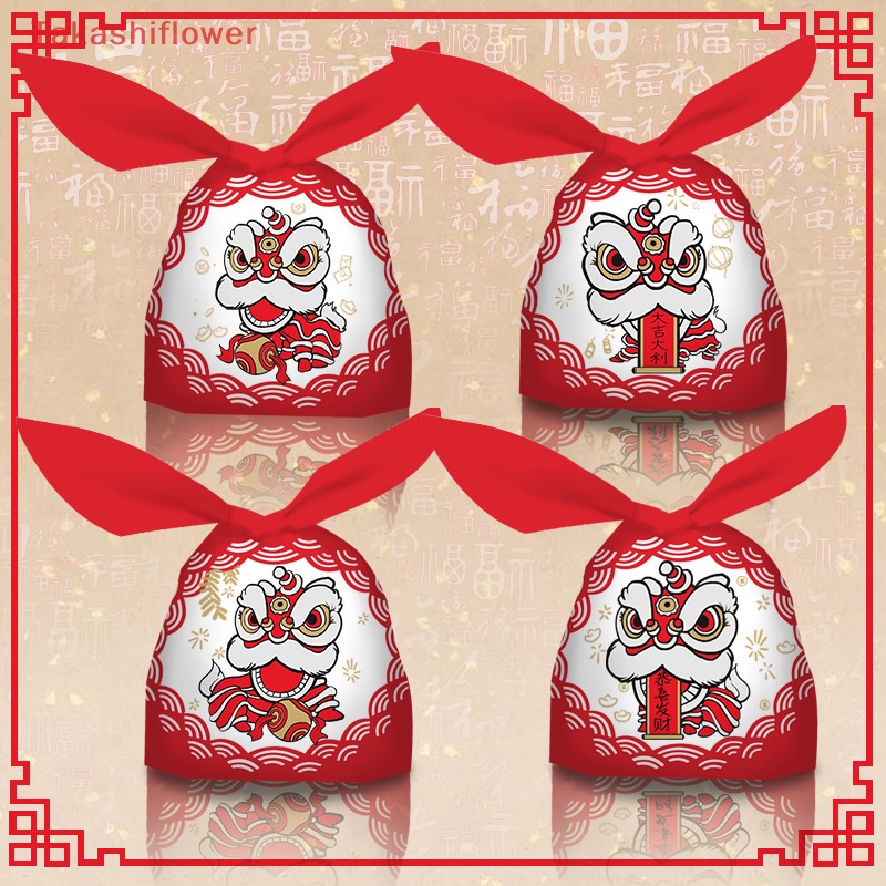 Set 10 Túi Đựng Kẹo Họa Tiết Bông Tuyết Mừng Giáng Sinh Năm Mới