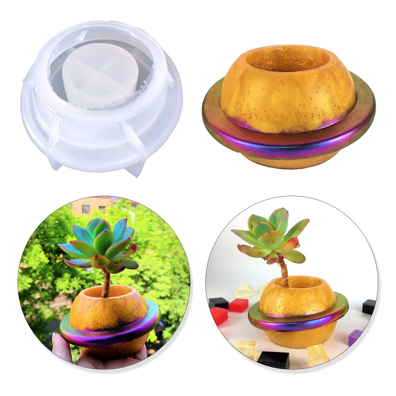 Khuôn Silicone Làm Chậu Hoa Hình Hành Tinh 3D DIY