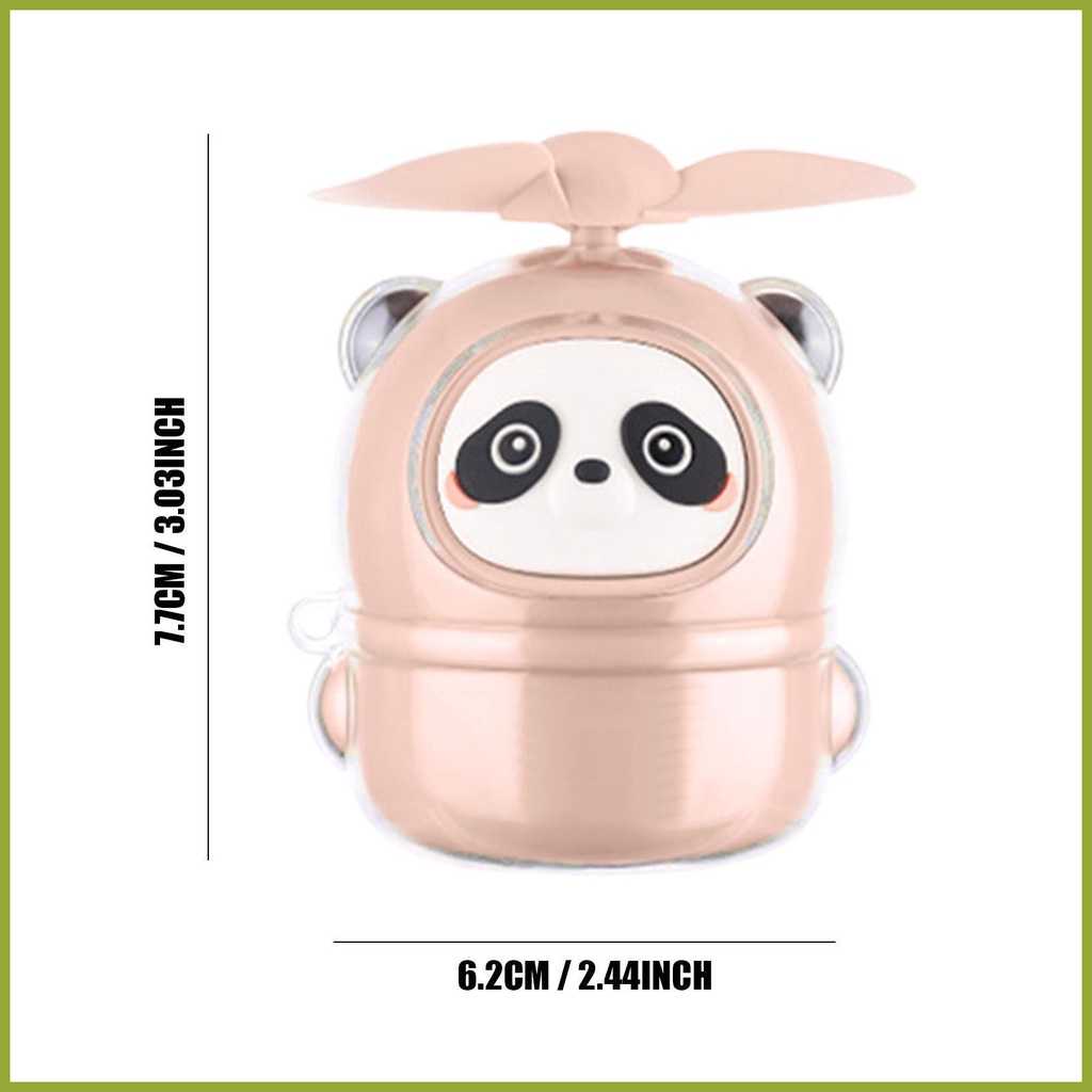 Quạt Cầm Tay Du Lịch Mini Hình Gấu Trúc Cần Thiết Cho Pin 250mAh