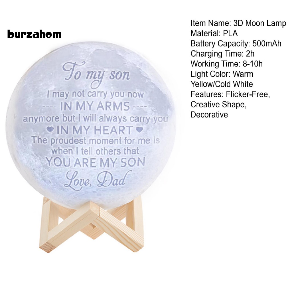 1 Bộ Đèn LED Hình Mặt Trăng 3D Ánh Sáng Thật Chống Chói Kèm Giá Đỡ Có Thể Điều Chỉnh