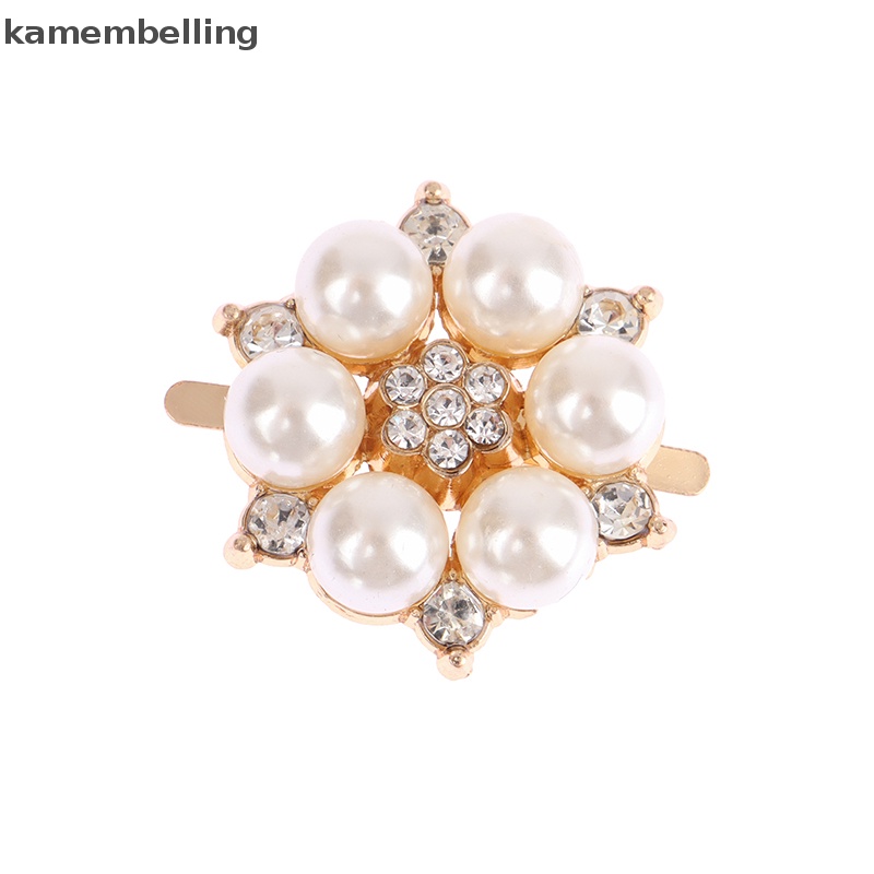 Kamembelling 1 Phụ Kiện Khóa Kẹp Giày Cao Gót Đính Đá Ngọc Trai Cho Nữ