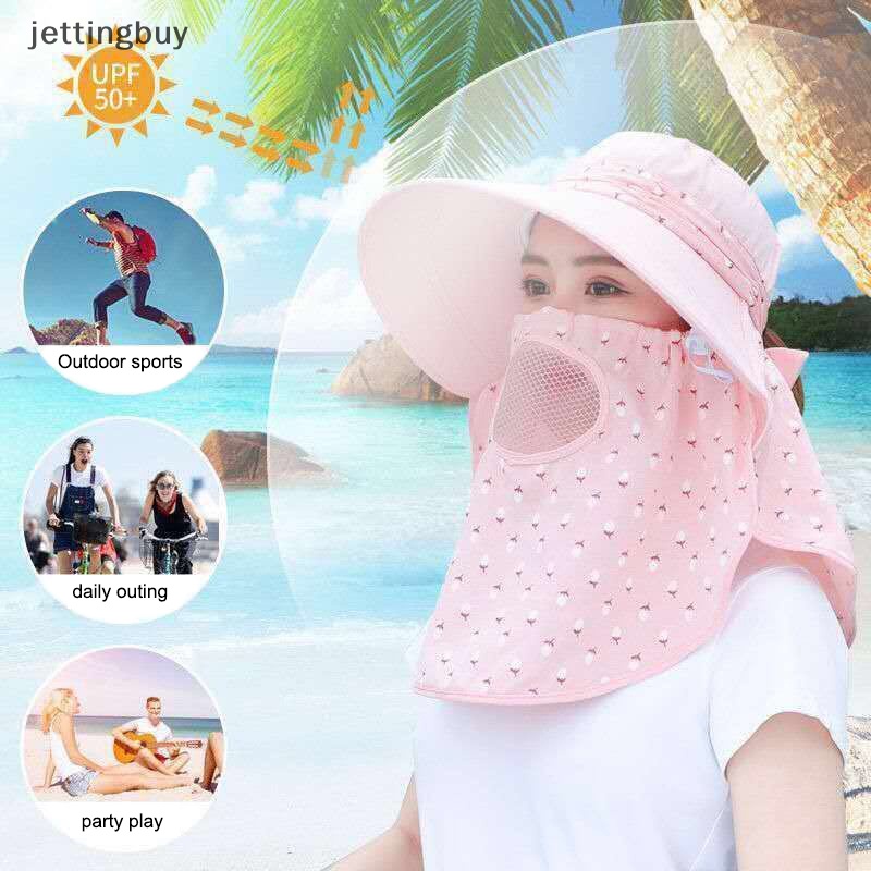 Mũ chống nắng JETTING thời trang mùa hè thoáng khí che phủ toàn diện có vành rộng chống tia cực tím cho nữ