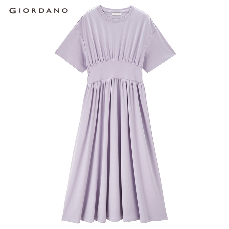 GIORDANO WOMEN Collect waist kimono sleeve cotton knit dress 18463906