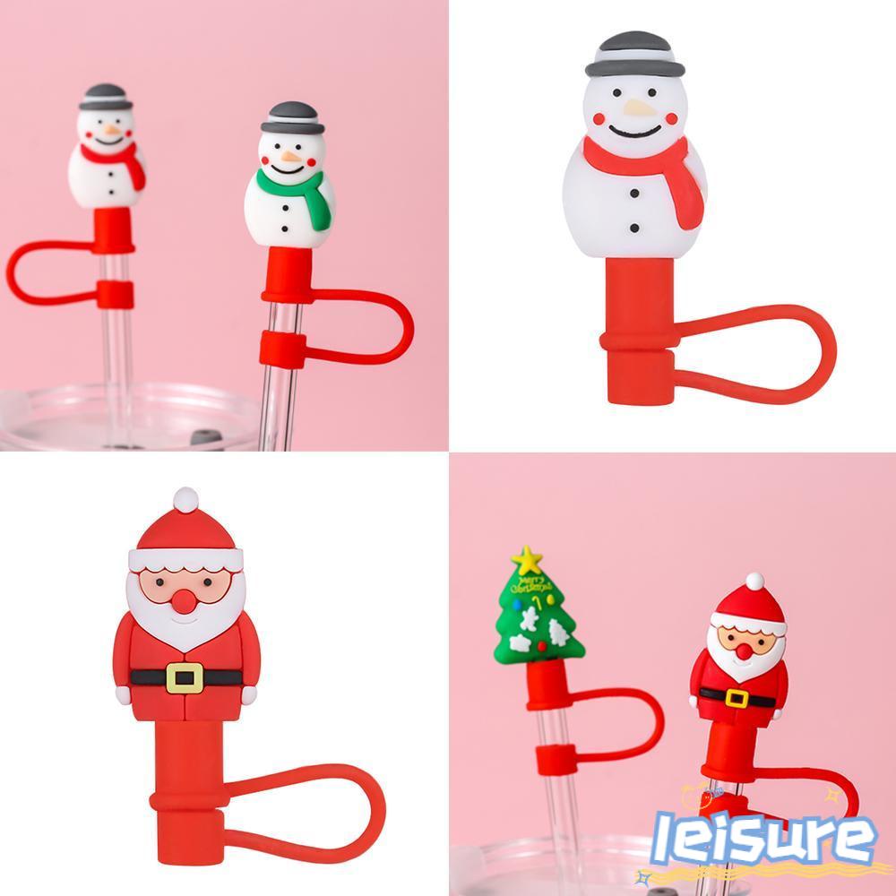 Vỏ Bọc Ống Hút Bằng Silicon Chống Bụi Chống Văng Có Thể Tái Sử Dụng Trang Trí Giáng Sinh