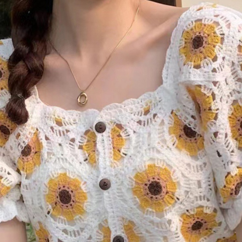 Xiangbao Áo Crop Top Dệt Kim Khoét Lỗ Y2K Thời Trang Đường Phố Mùa Hè Cho Nữ