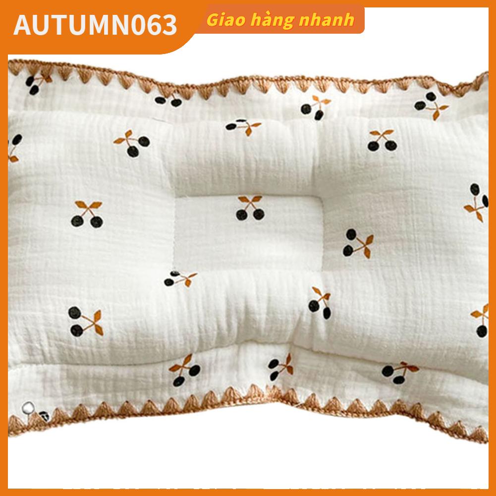 Autumn063 Gối Định Hình Đầu Cho Bé Hoạt Thiết Kế Phối Ren Thoáng Khí Thoải Mái Trẻ Sơ Sinh Từ 0 Đến 6 Tháng Tuổi