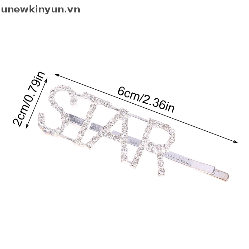 Kẹp Tóc Chữ Cái Đính Đá Lấp Lánh Cho Cô Dâu