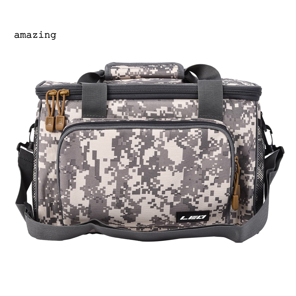 Túi Đựng Mồi Câu Cá Bằng Vải Bạt Cứng 600D Đeo Vai Nhiều Túi Có Khóa Kéo Tùy Chỉnh Sức Chứa Lớn