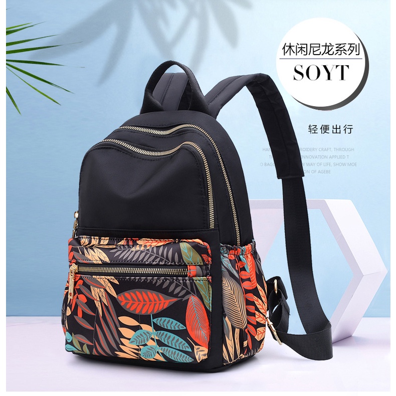 Ba Lô Du Lịch Bằng Vải Oxford Siêu Nhẹ In Họa Tiết Thổ Cẩm Thời Trang 2023 Cho Nữ