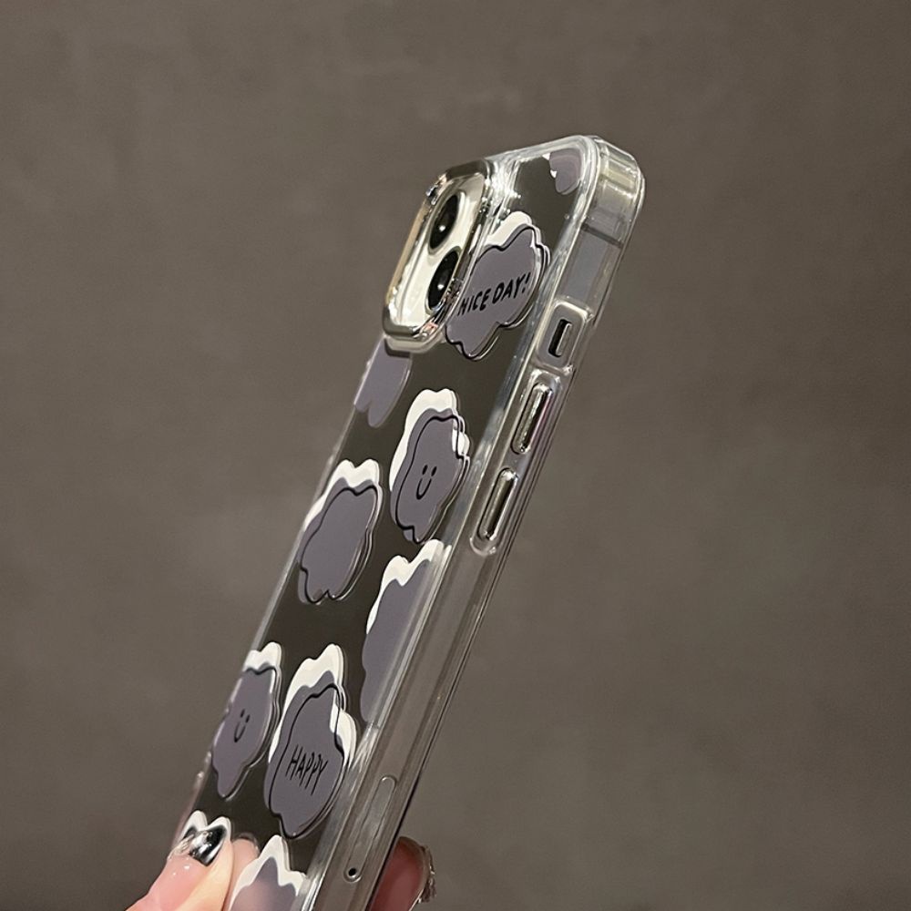 Ốp Điện Thoại TPU Họa Tiết Đám Mây Hoạt Hình Tráng Gương Chống Rơi Cho IPhone 11 12 13 14 Pro Max