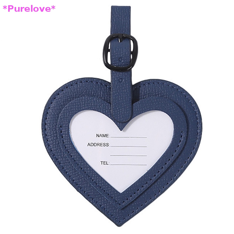 1 Thẻ Tên Gắn Hành Lý Du Lịch Bằng Da Hình Trái Tim Mới