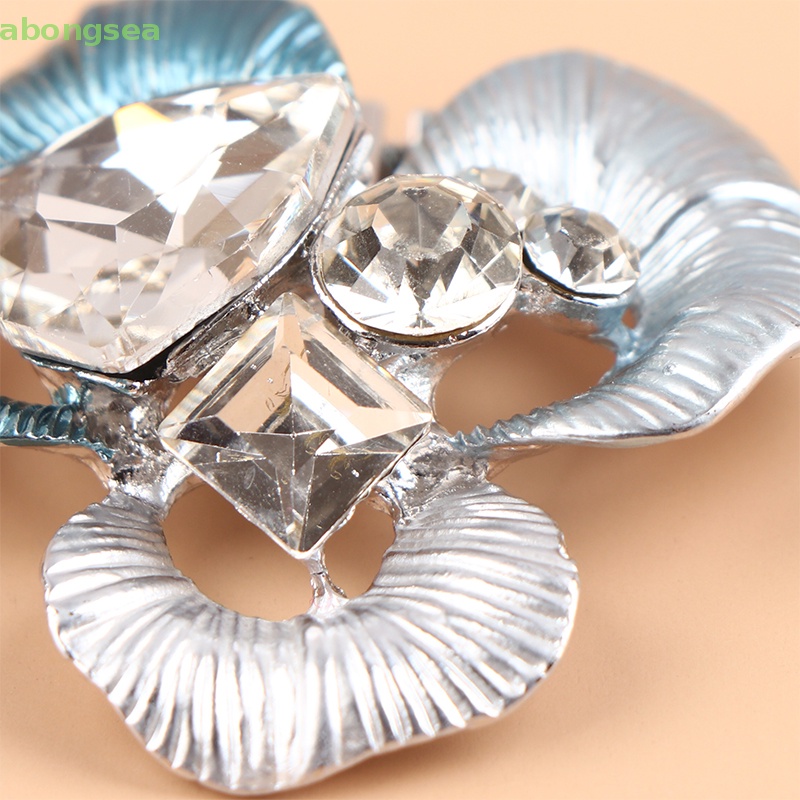 Abongsea Kẹp Cài Khóa Giày Cao Gót Hình Hoa Đính Đá Thanh Lịch Cho Nữ