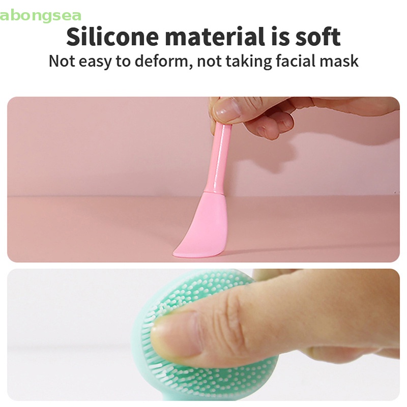 Cọ Rửa Mặt Tẩy Tế Bào Chết Hai Đầu Bằng Silicone Hiệu abongsea
