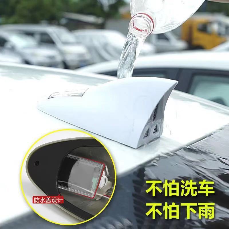 Ăng Ten Vây Cá Mập Có Đèn Led Chống Nứt Dùng Năng Lượng Mặt Trời Trang Trí Nóc Xe Hơi KPQV