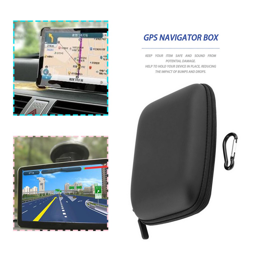 Protable Shock Resistant Carrying Cover Box Bag Protective Case Accessories  Black For 6 Inch Satellite Navigator [Q/1]