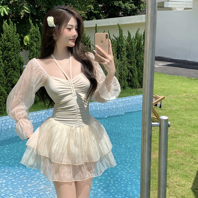 Bộ Đồ Bơi Một Mảnh Ôm Ngực Nhỏ Che Phủ Toàn Diện Quyến Rũ Nhẹ Nhàng Cho Nữ Giới