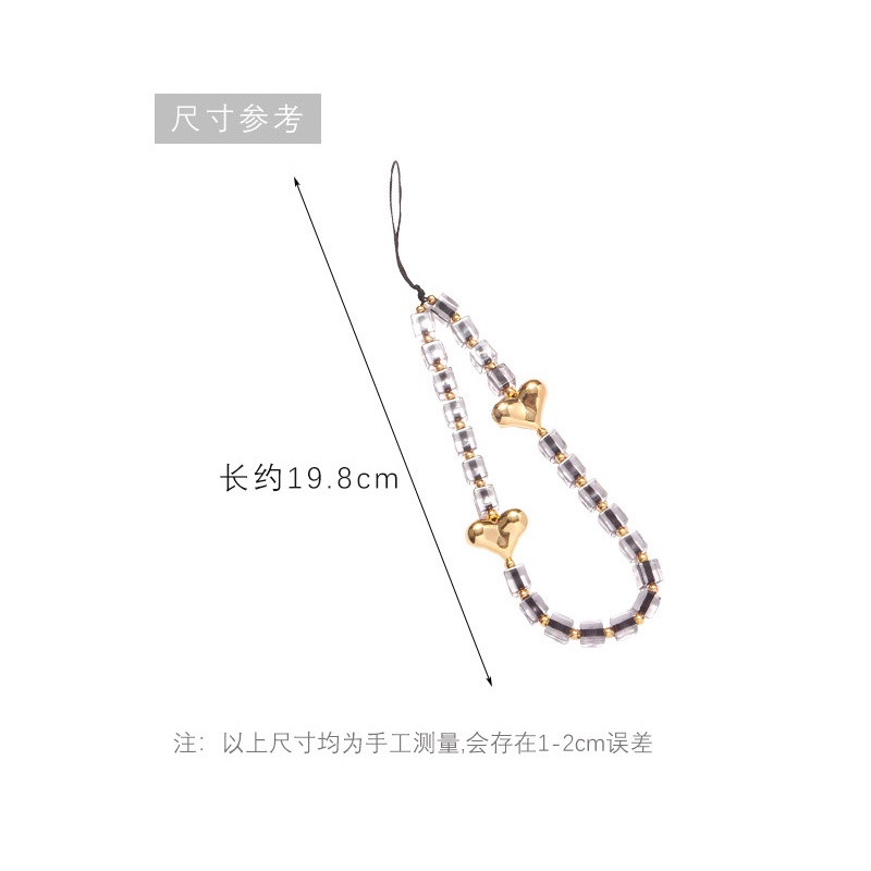 Dây Đeo Chuỗi Hạt Hình Trái Tim Bằng Acrylic Mạ Điện Chống Thất Lạc Cho iPhone Samsung OPPO VIVO Huawei Redmi Xiaomi