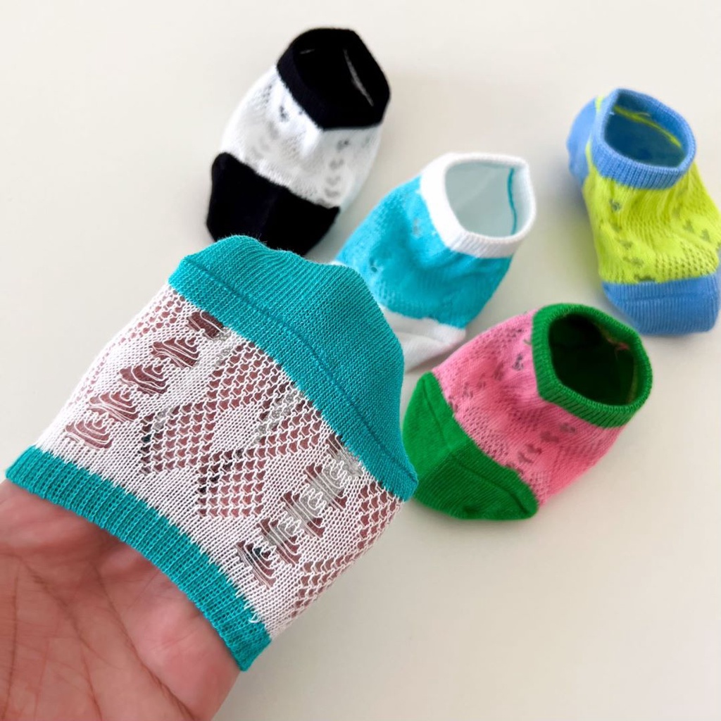 Vớ Cotton Mỏng Phối Lưới Thoáng Khí Màu Sắc Thời Trang Xuân Hè Dành Cho Bé Trai Và Bé Gái