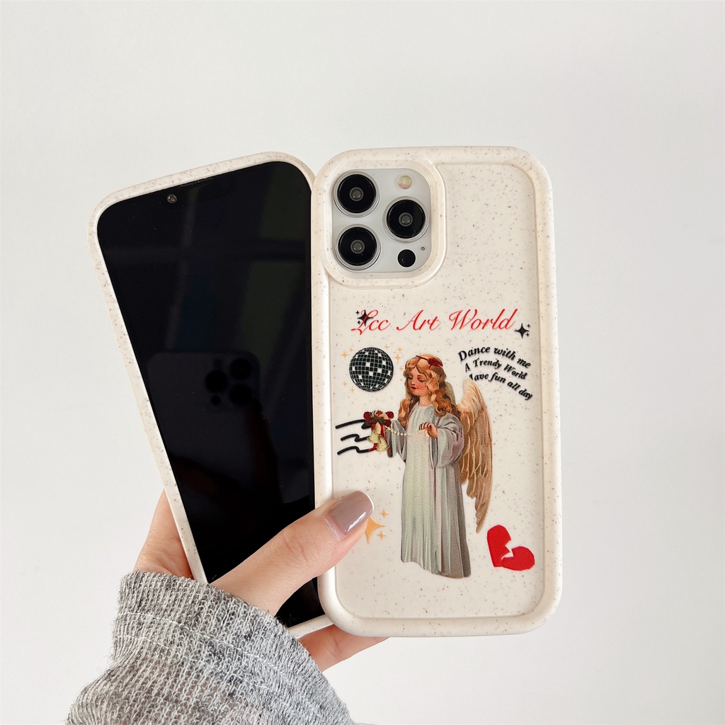 Ốp Điện Thoại TPU Silicon Mềm Chống Sốc In Hình Thiên Thần Phong Cách Retro Cho iPhone 14 13 12 11 PRO MAX