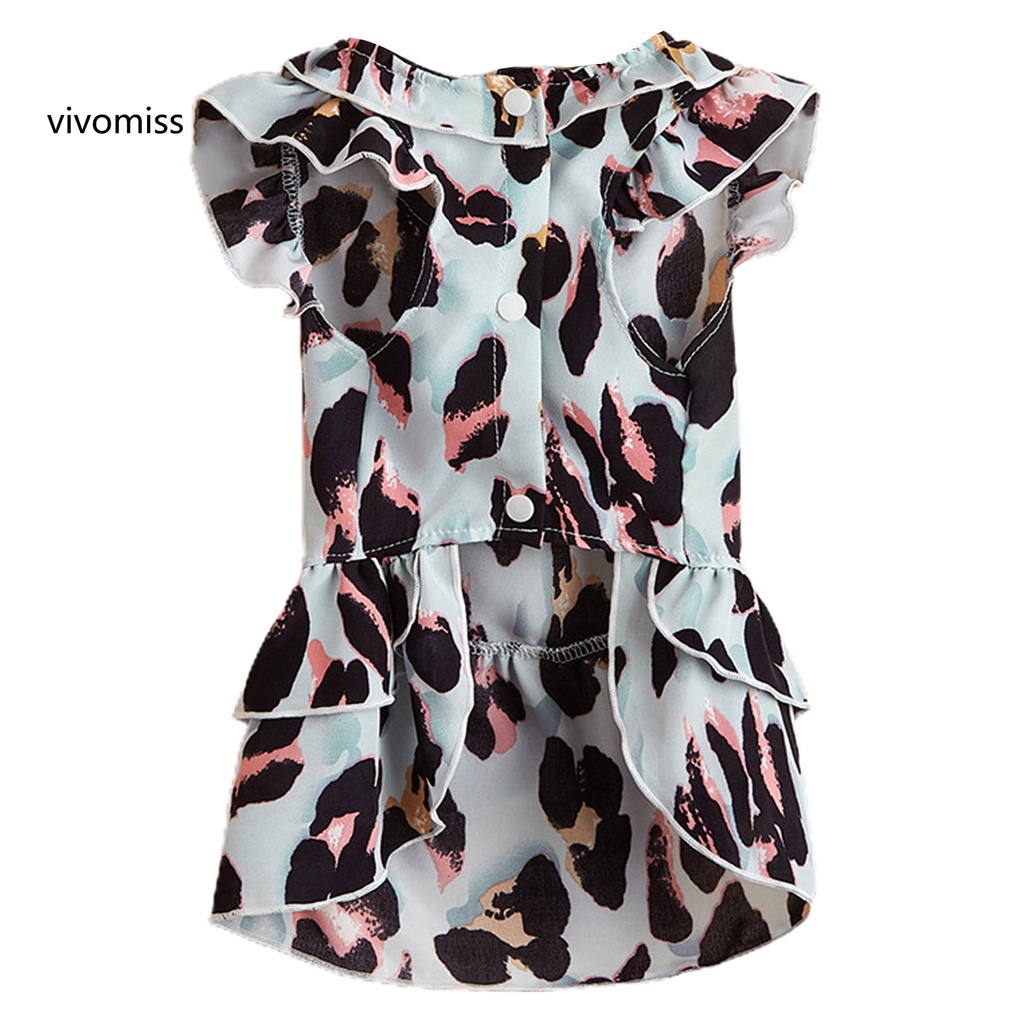 Đầm Hai Lớp Thoáng Khí In Họa Tiết Da Báo Thời Trang Dự Tiệc Cho Cún Cưng