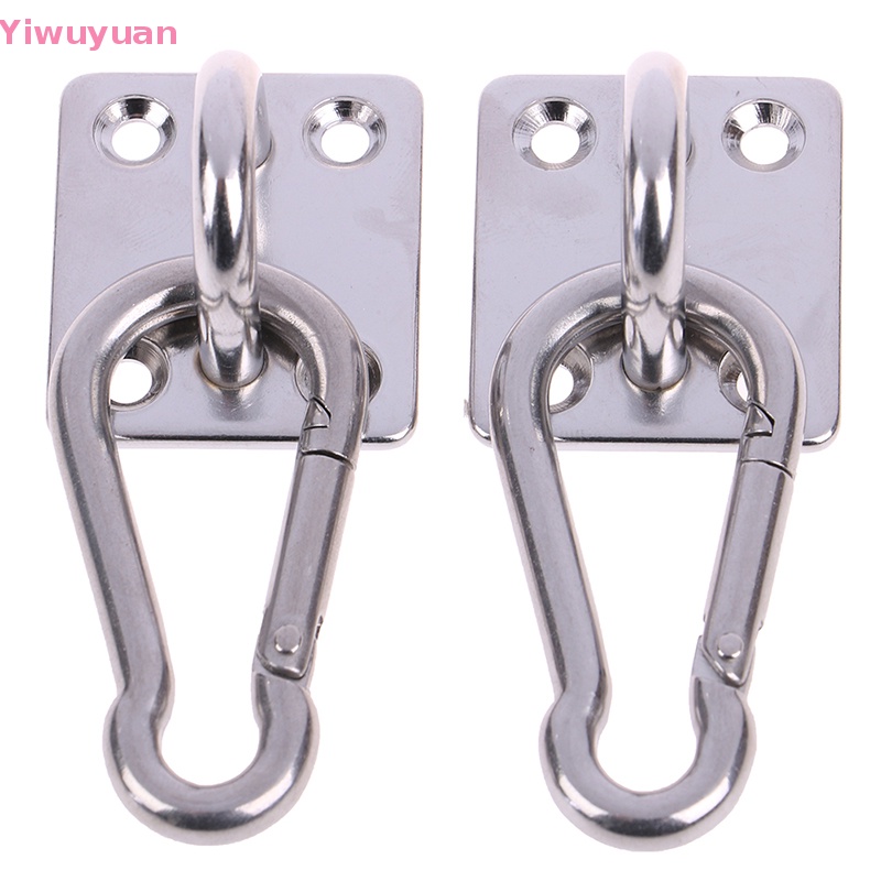 Set 2 Móc Treo Võng Hình Chữ U Bằng Thép Không Gỉ Gắn Trần Nhà Mới