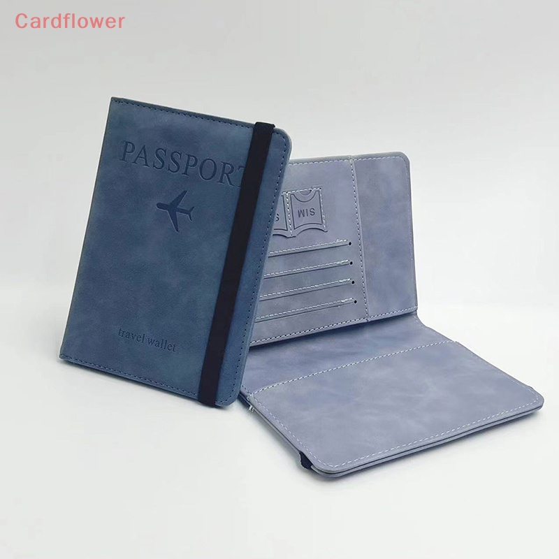 Ví Da PU Đựng Hộ Chiếu / Thẻ Tín Dụng < Cardflower > RFID Phong Cách Vintage Dành Cho Nam Và Nữ