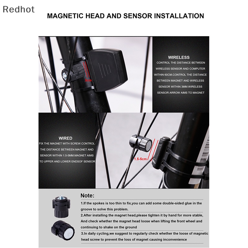 &lt; Redhot &gt; Máy Tính Không Dây Màn Hình LCD Rộng Chống Nước Đi Xe Đạp Xe Máy