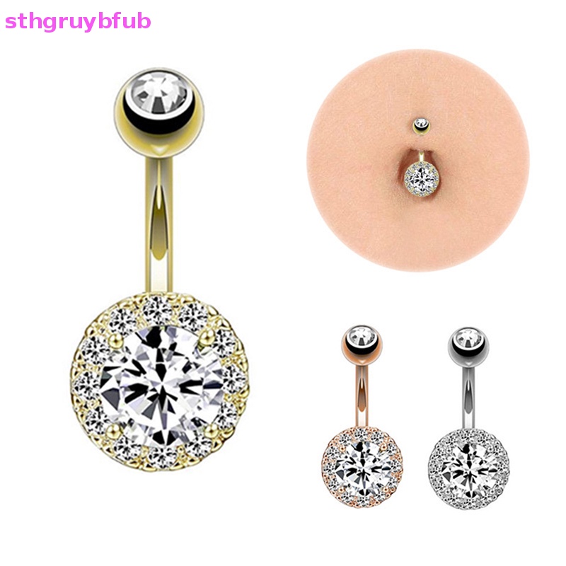 Khuyên Rốn Bằng Thép Không Gỉ Đính Đá Zircon Quyến Rũ