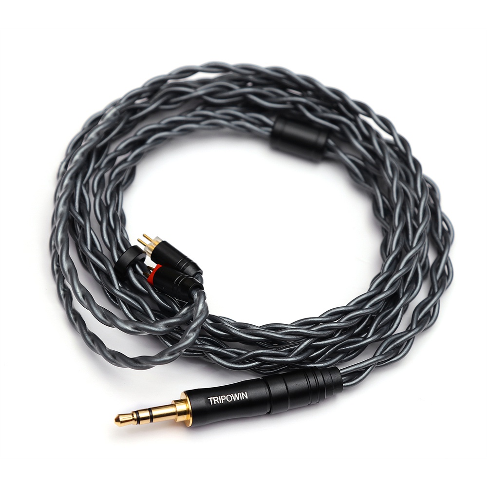 Tripowin Noire Earphone Cable 4Core 24AWG OCC Upgraded HiFi Audio Detachable 3-in-1 2.5mm/3.5mm/4.4mm Plug for MELE crinacle crn