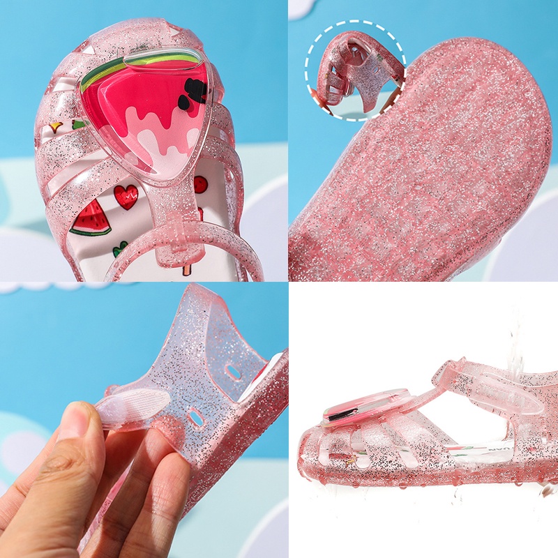 Xăng đan AYUER nhựa chống trượt chống thấm nước thời trang đi biển mùa hè 2023 cho bé gái