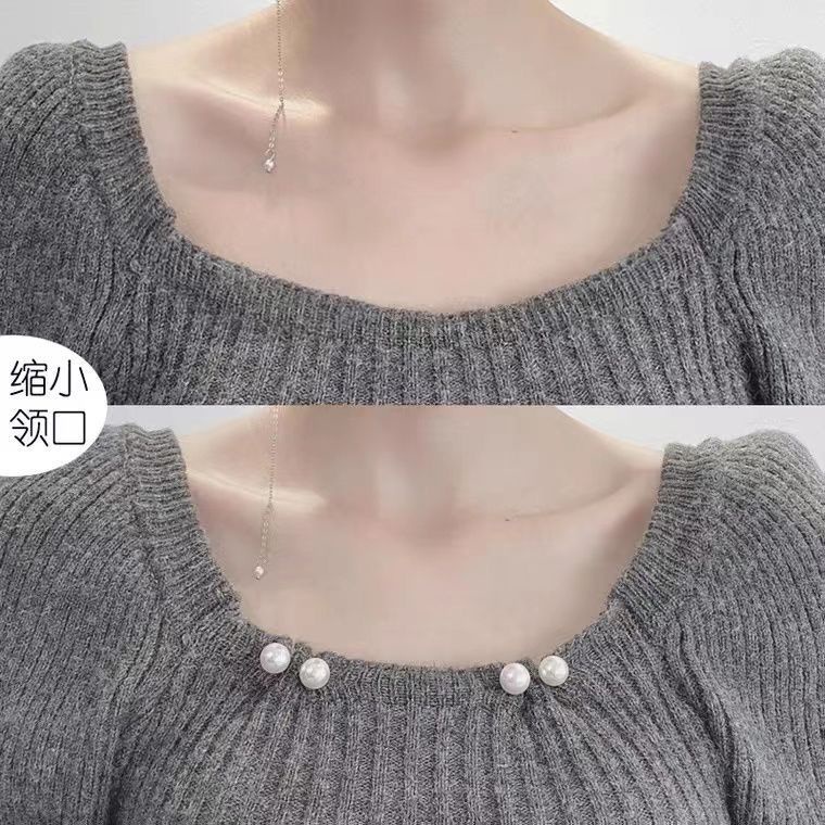 Set 8 Ghim Cài Thắt Lưng Đính Ngọc Trai Chống Trượt Thời Trang