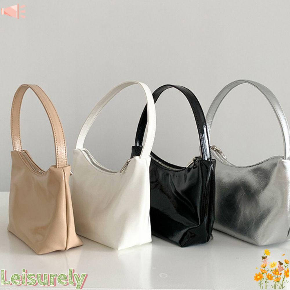 Túi Đeo Vai / Kẹp Nách Bằng Da Pu Màu Trơn Kiểu Vintage Thời Trang Cho Nữ